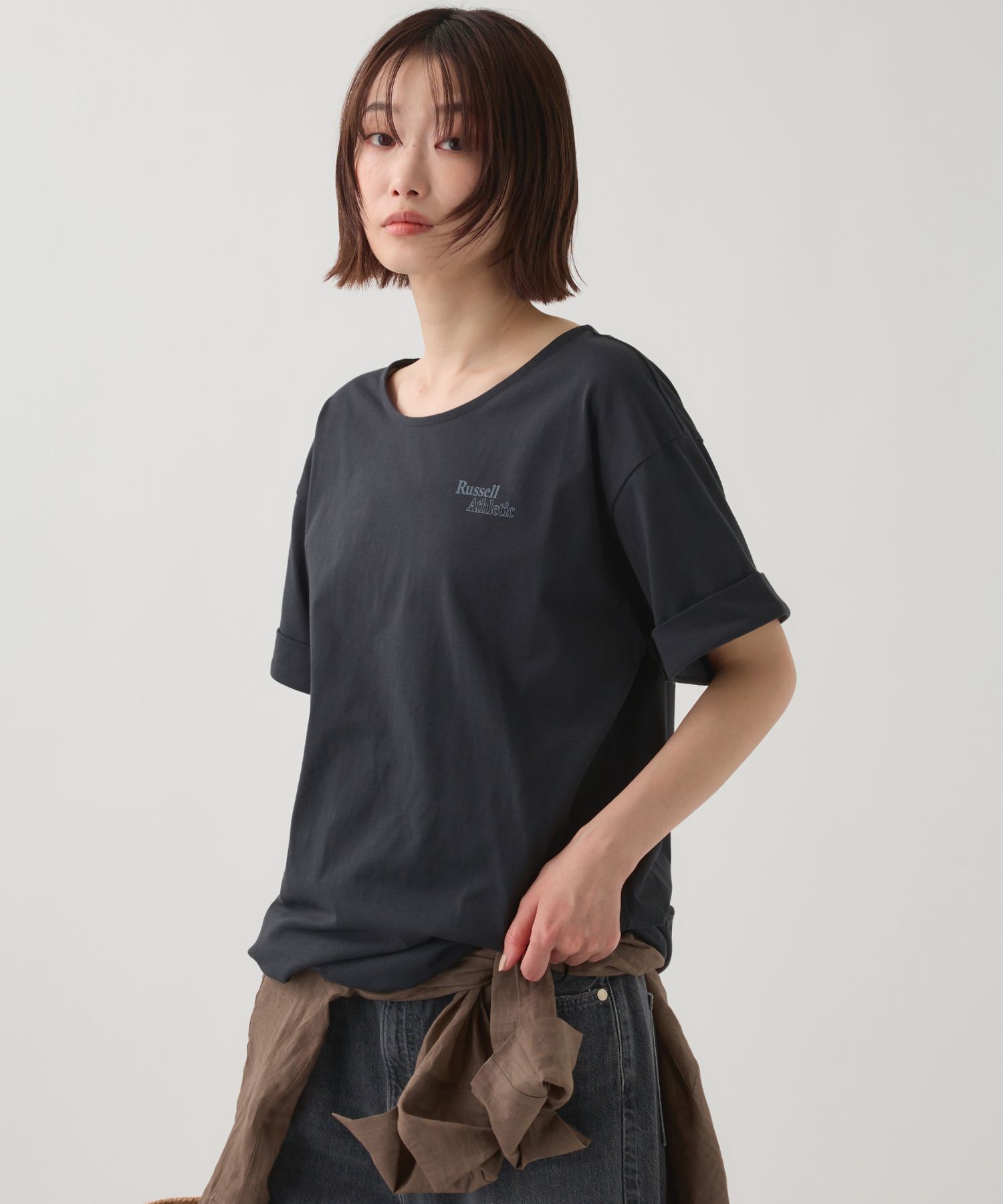  「【RUSSELL ATHLETIC】＜別注＞ドロストTEE」|Tシャツ・カットソー|チャコール