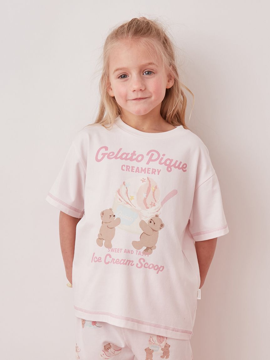 GELATO PIQUE KIDS & BABY「【KIDS】【接触冷感】アイスクリームベアワンポイントTシャツ」|ルームウェア|