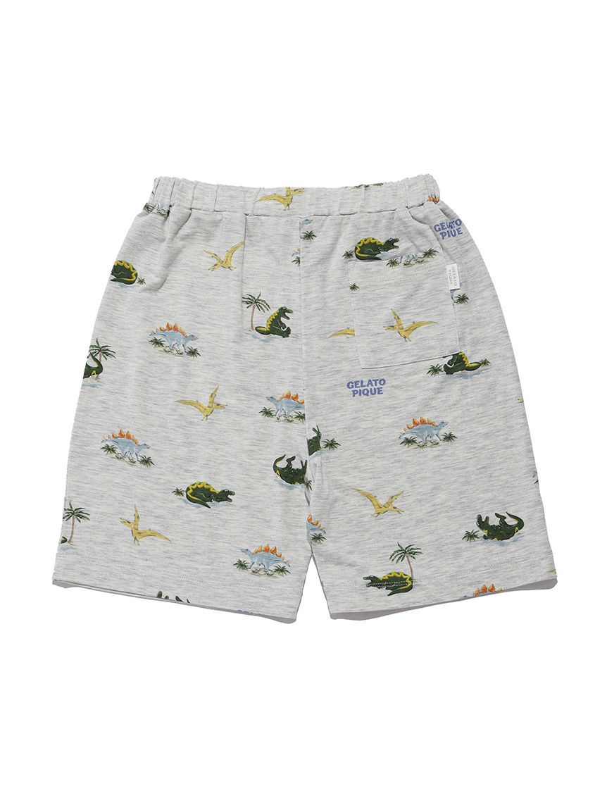 GELATO PIQUE KIDS & BABY「【JUNIOR】【接触冷感】スリーピングダイナソーTシャツ&柄ショートパンツセット」|ルームウェア|