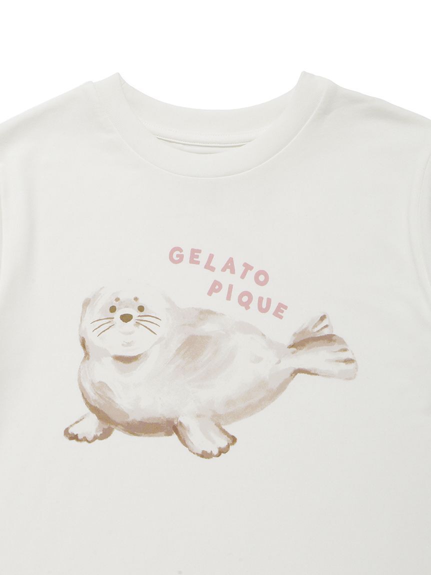 GELATO PIQUE KIDS & BABY「【JUNIOR】【接触冷感】シーアニマル柄ワンポイントTシャツ&ショートパンツセット」|ルームウェア|