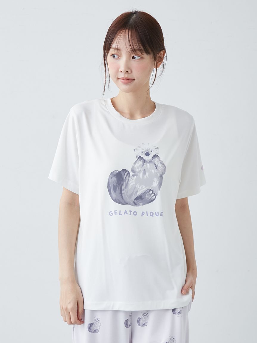 gelato pique「【ONLINE限定】【接触冷感】シーアニマル柄ワンポイントTシャツ&ロングパンツセット」|ルームウェア|