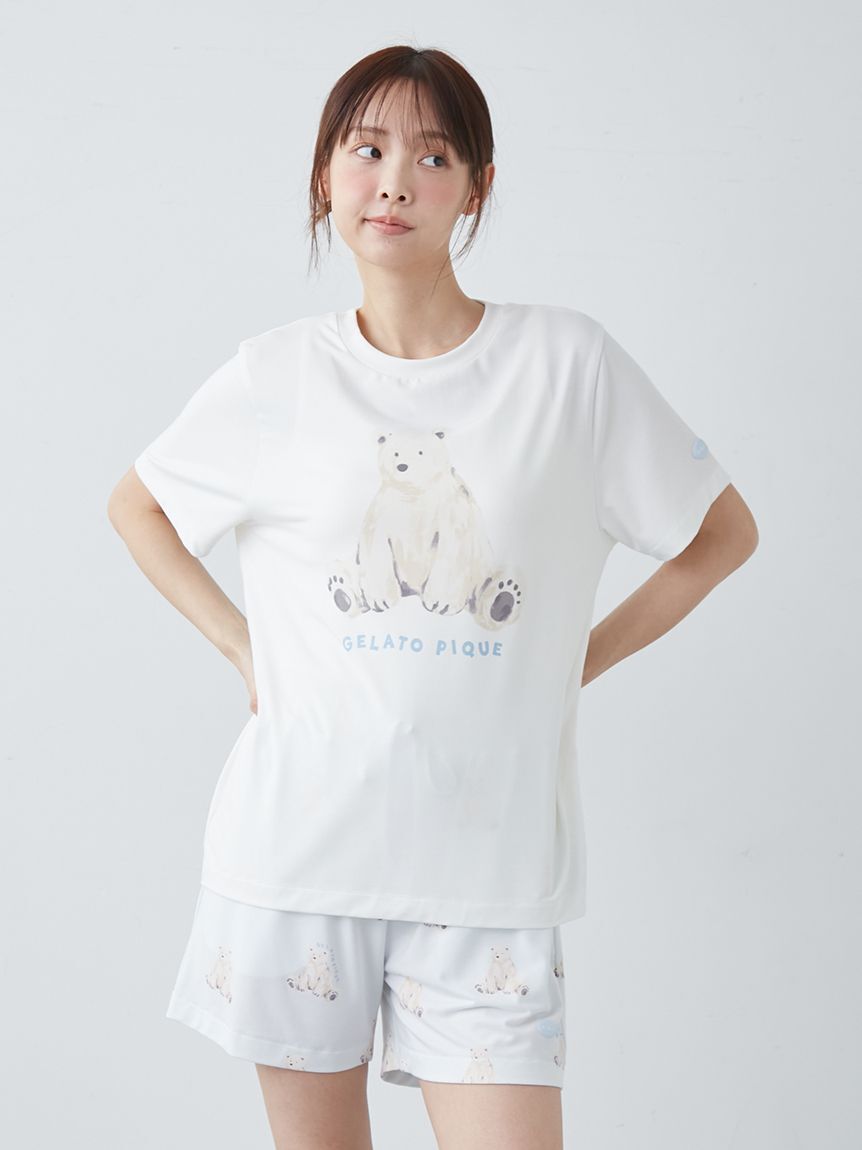 gelato pique「【ONLINE限定】【接触冷感】シーアニマル柄ワンポイントTシャツ&ロングパンツセット」|ルームウェア|