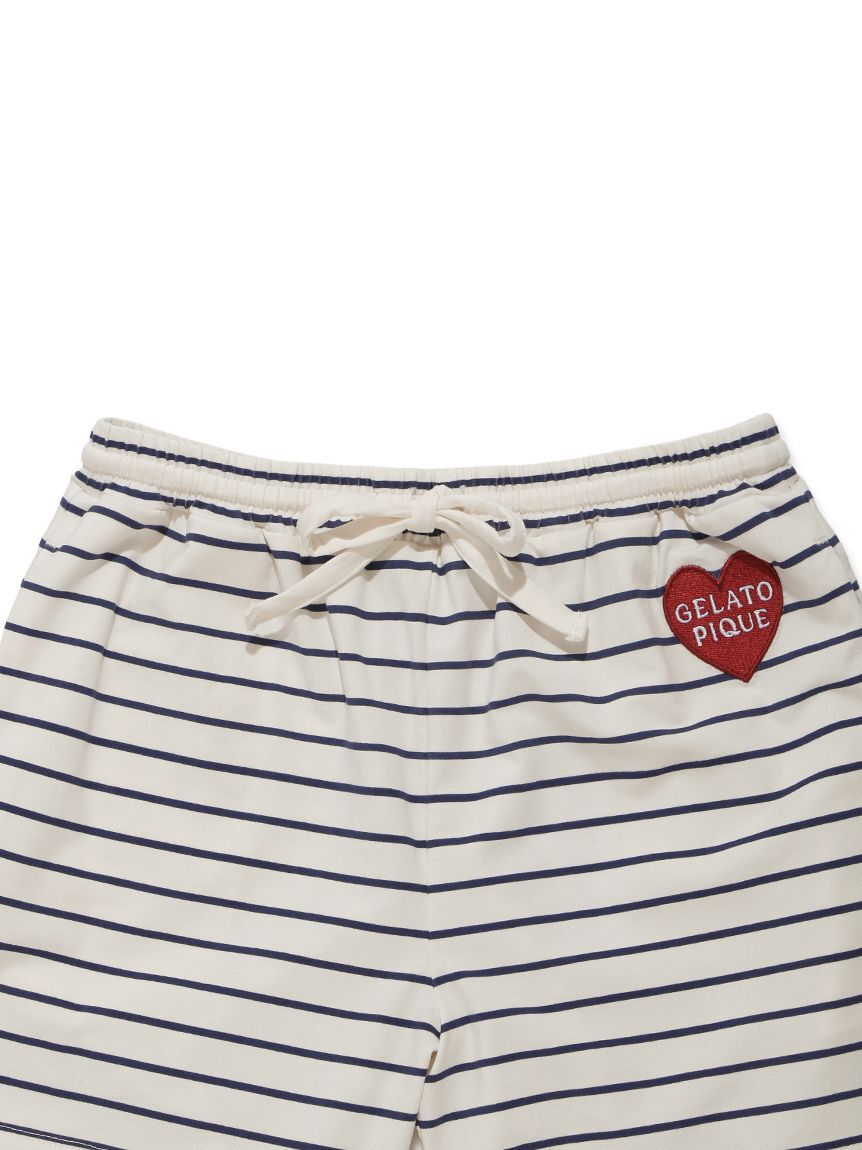 GELATO PIQUE KIDS & BABY「【JUNIOR】 【接触冷感】BEAR HEATワンポイントTシャツ&ボーダーショートパンツセット」|ルームウェア|