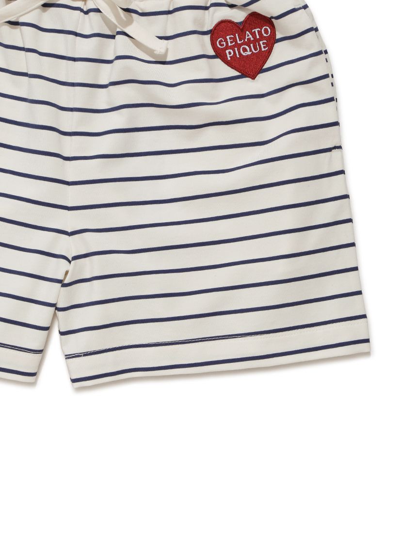 GELATO PIQUE KIDS & BABY「【JUNIOR】 【接触冷感】BEAR HEATワンポイントTシャツ&ボーダーショートパンツセット」|ルームウェア|