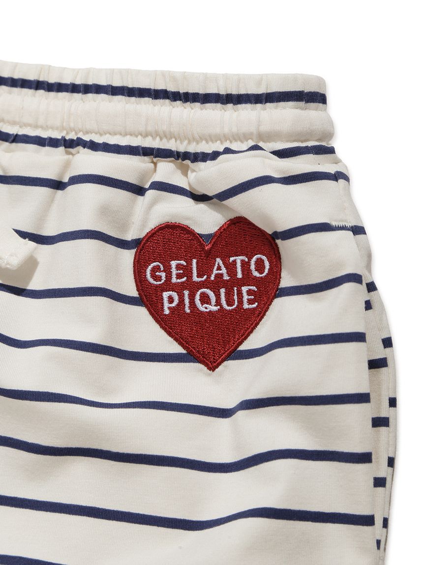 GELATO PIQUE KIDS & BABY「【JUNIOR】 【接触冷感】BEAR HEATワンポイントTシャツ&ボーダーショートパンツセット」|ルームウェア|