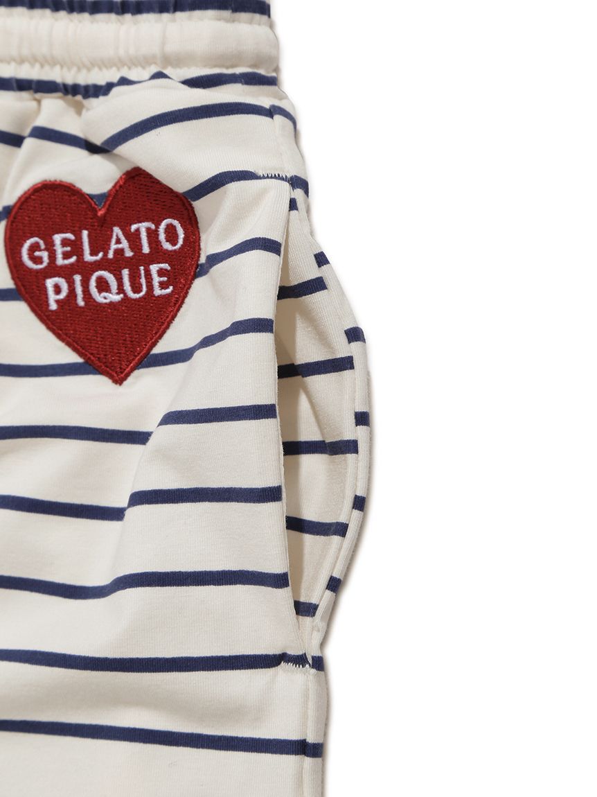 GELATO PIQUE KIDS & BABY「【JUNIOR】 【接触冷感】BEAR HEATワンポイントTシャツ&ボーダーショートパンツセット」|ルームウェア|