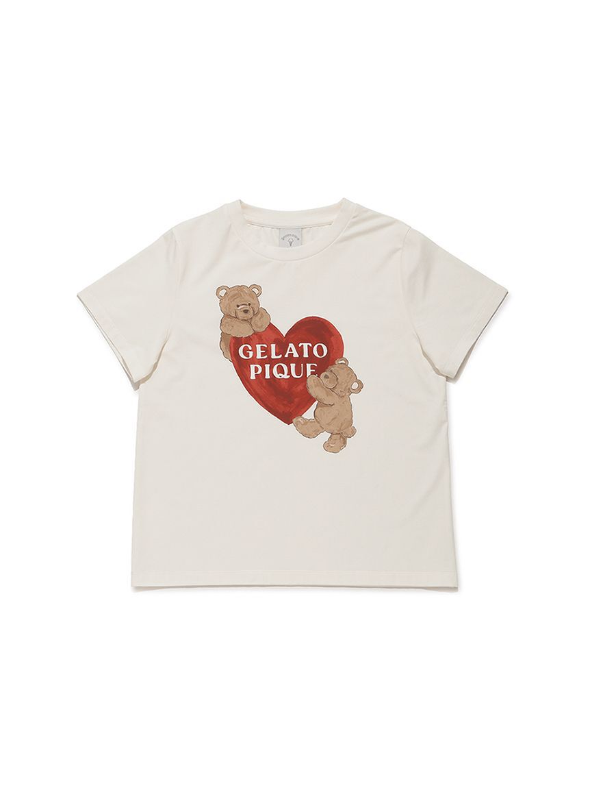 GELATO PIQUE KIDS & BABY「【JUNIOR】 【接触冷感】BEAR HEATワンポイントTシャツ&ボーダーショートパンツセット」|ルームウェア|