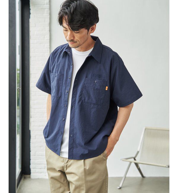 ikka「UNIVERSAL OVERALL ユニバーサルオーバーオール dailyワーカーズシャツ」|シャツ・ブラウス|ダークネイビー