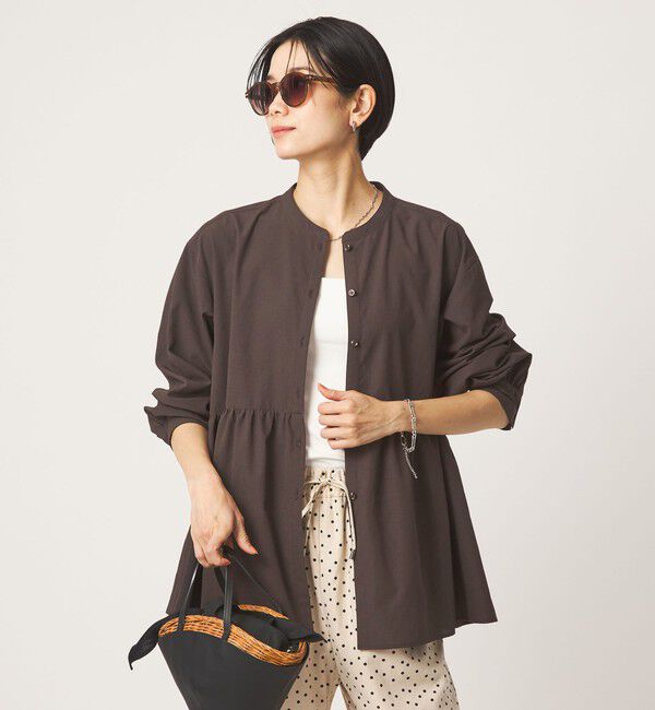 UNITED ARROWS green label relaxing「［size SHORTあり］ペプラム ブラウス UVカット 通気性 吸水速乾」|シャツ・ブラウス|