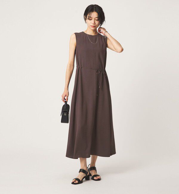UNITED ARROWS green label relaxing「［size SHORTあり］ジョーゼット テント ワンピース マシンウォッシャブル 接触冷感」|ワンピース|DK.BROWN