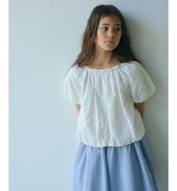 UNITED ARROWS green label relaxing「デザイン レース ブラウス / キッズ 140cm-160cm」|シャツ・ブラウス|OFF WHITE