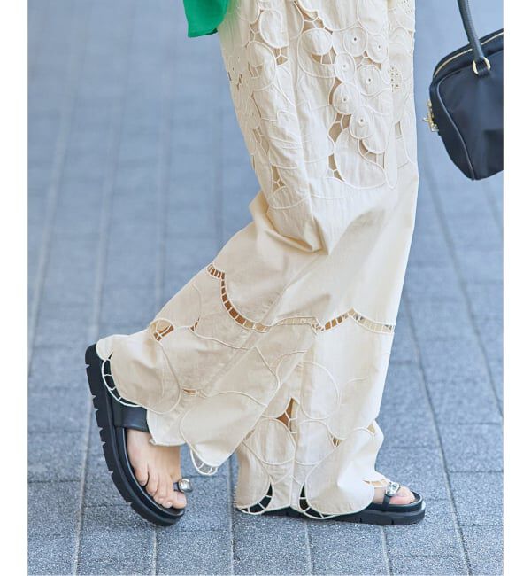 JOURNAL STANDARD「フラワーエンブロイダリースカラップ パンツ」|その他|ナチュラル