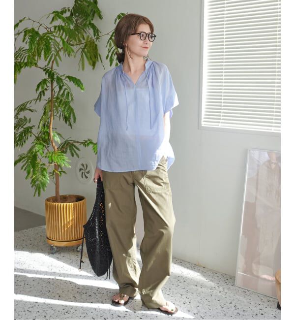 Spick and Span「ラミーミックススキッパーブラウス」|シャツ・ブラウス|