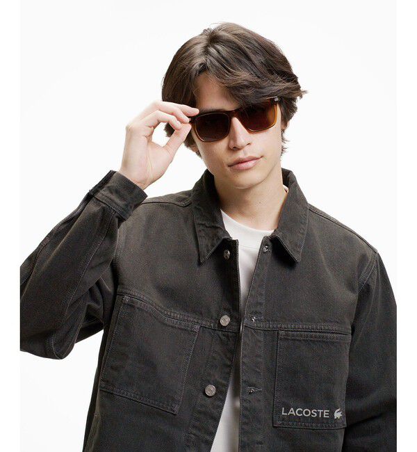 LACOSTE「デニムトラッカージャケット」|デニムジャケット|ブラック