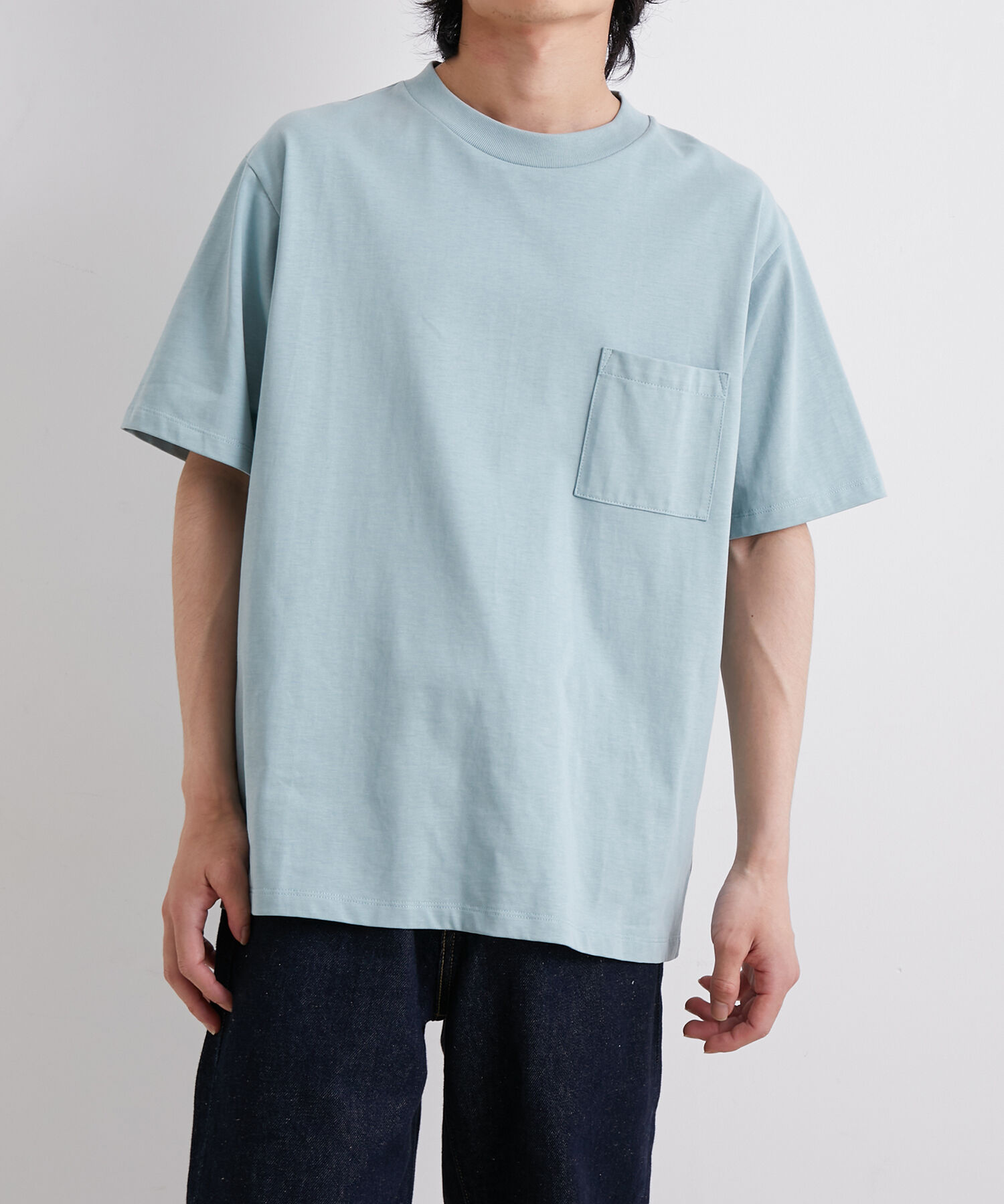 ADAM ET ROPE'「〈汗染み防止〉スエット ガード ベーシック ポケット Tシャツ」|Tシャツ・カットソー|