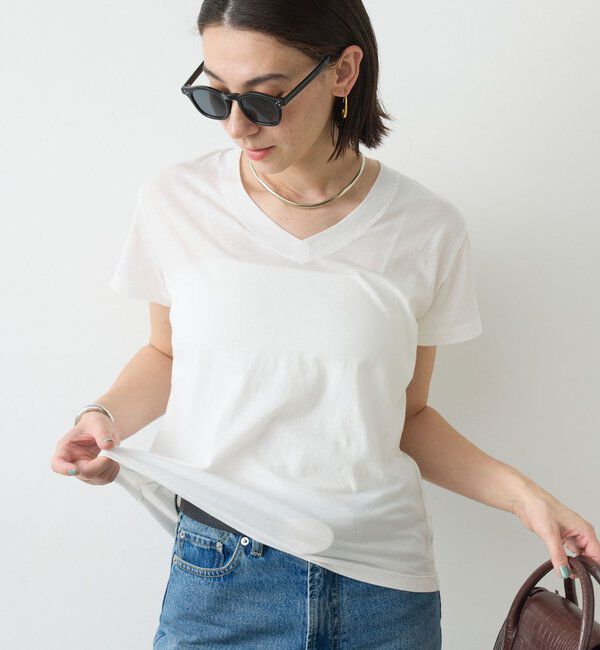  「VネックTシャツ」|Tシャツ・カットソー|ホワイト