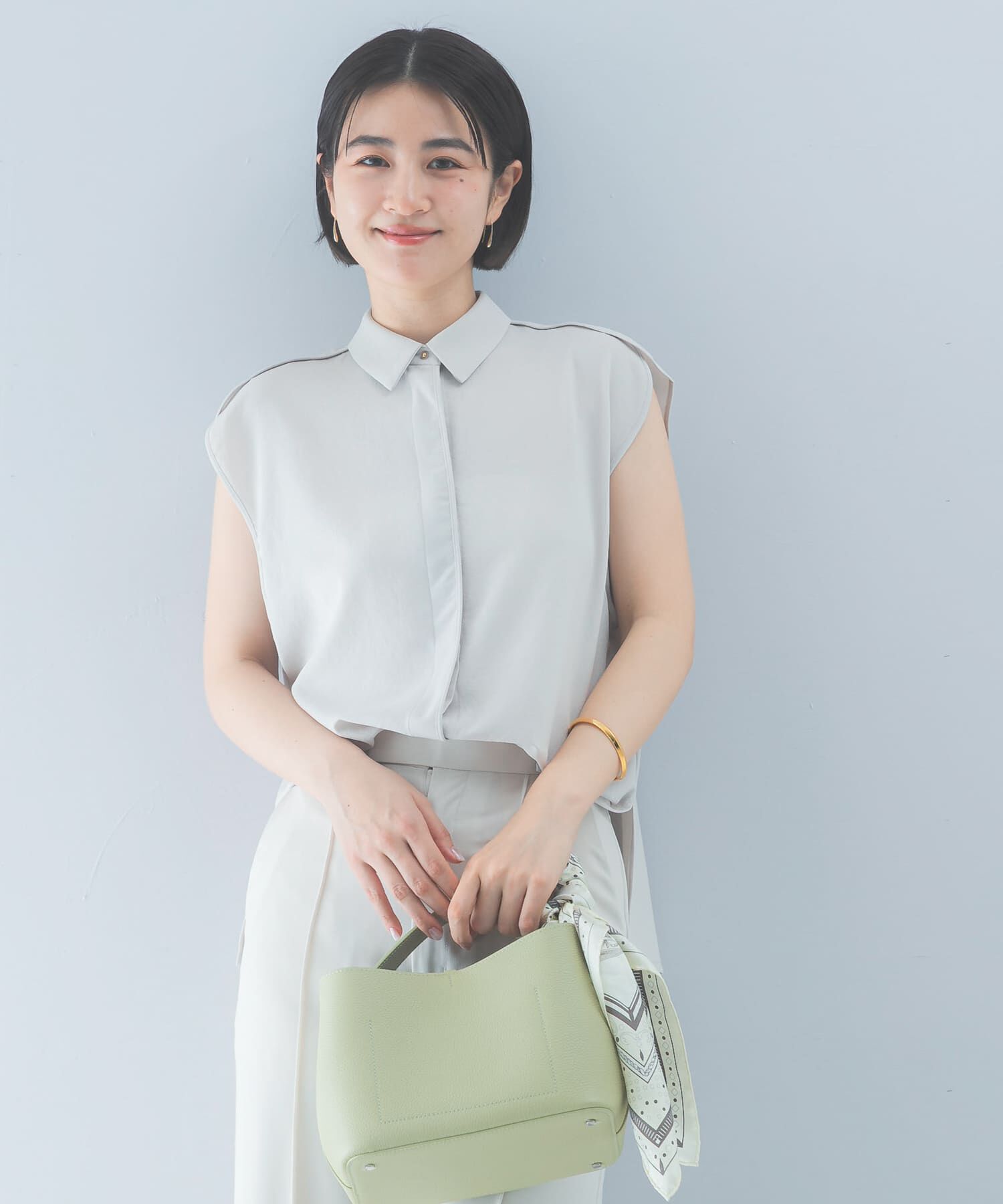 URBAN RESEARCH ROSSO「クールタッチ 防シワ シャツブラウス」|シャツ・ブラウス|ベージュ系その他