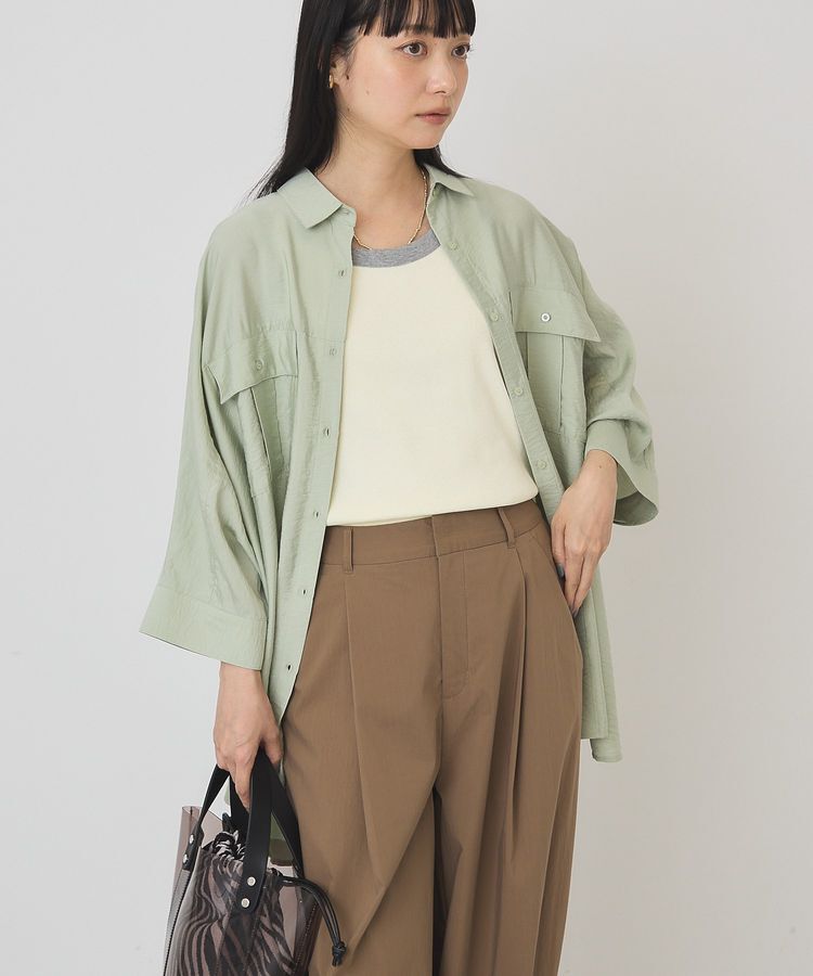 AMERICAN HOLIC「【WEB限定】接触冷感Wポケットシャツチュニック」|シャツ・ブラウス|