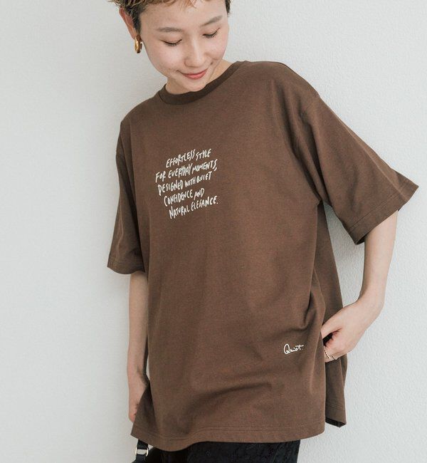  「【＠kokiminitaコラボ】ロゴプリント&times;ロゴ刺繍Tシャツ」|プルオーバー|ブラウン
