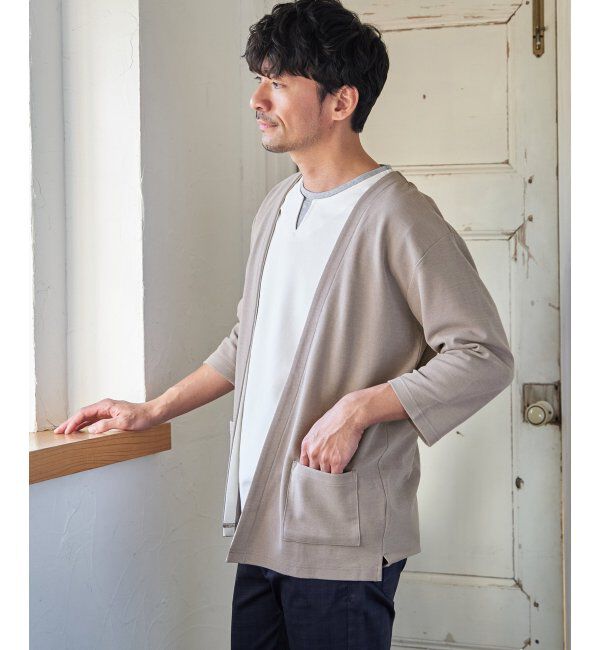 ikka「【抗菌防臭】GOKU楽冷感7分袖カーディガン」|カーディガン|グレー