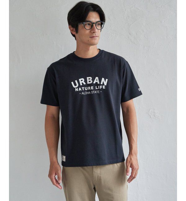 ikka「URBAN NATURE LIFE アーバンネイチャーライフ 鹿の子フロッキープリントTシャツ」|Tシャツ・カットソー|