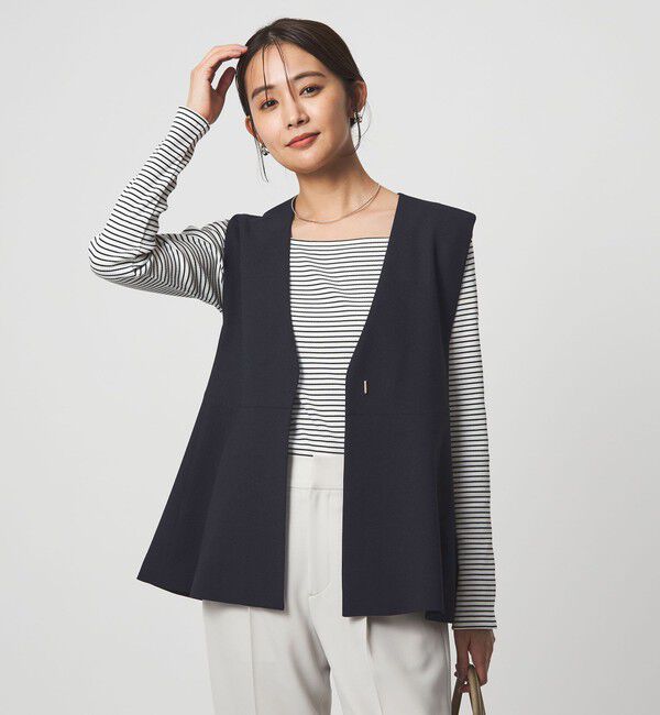UNITED ARROWS green label relaxing「［size SHORTあり］fleurie(フルリー) ペプラム ジレ」|ベスト・ジレ|NAVY