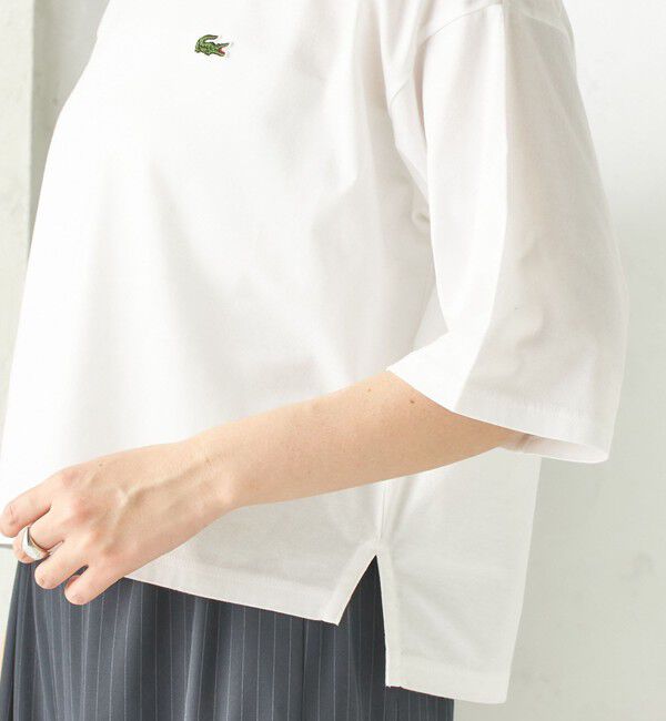 SHIPS for women「《一部追加》【SHIPS別注】LACOSTE:〈手洗い可能〉五分袖 TEE」|Tシャツ・カットソー|