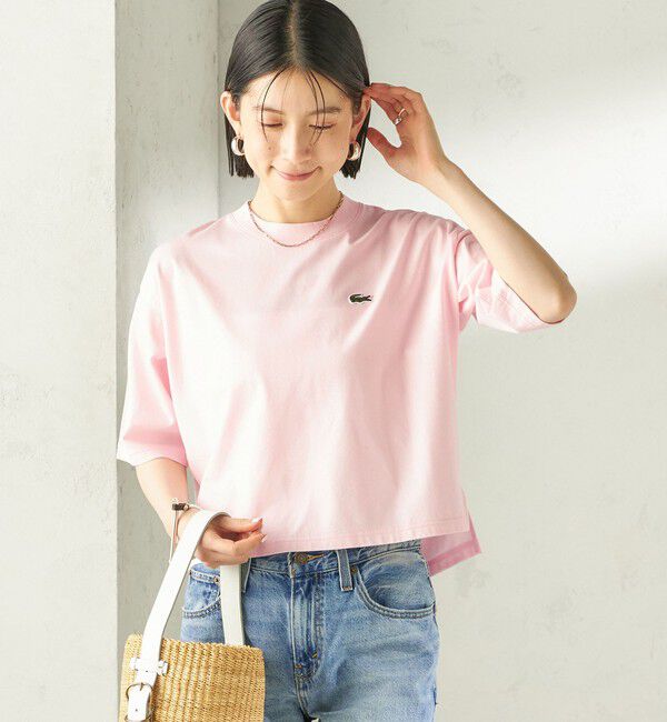 SHIPS for women「《一部追加》【SHIPS別注】LACOSTE:〈手洗い可能〉五分袖 TEE」|Tシャツ・カットソー|