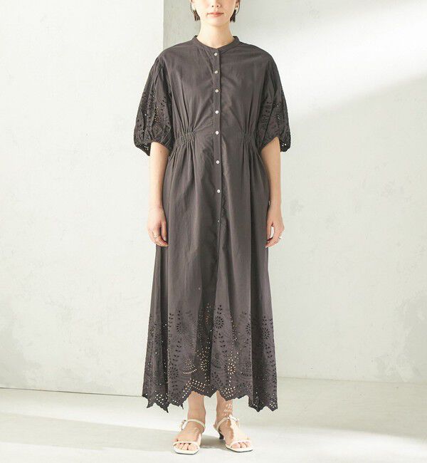 SHIPS for women「【SHIPS別注】Fanaka:〈手洗い可能〉シフリー ウエスト ギャザー ワンピース」|ワンピース|