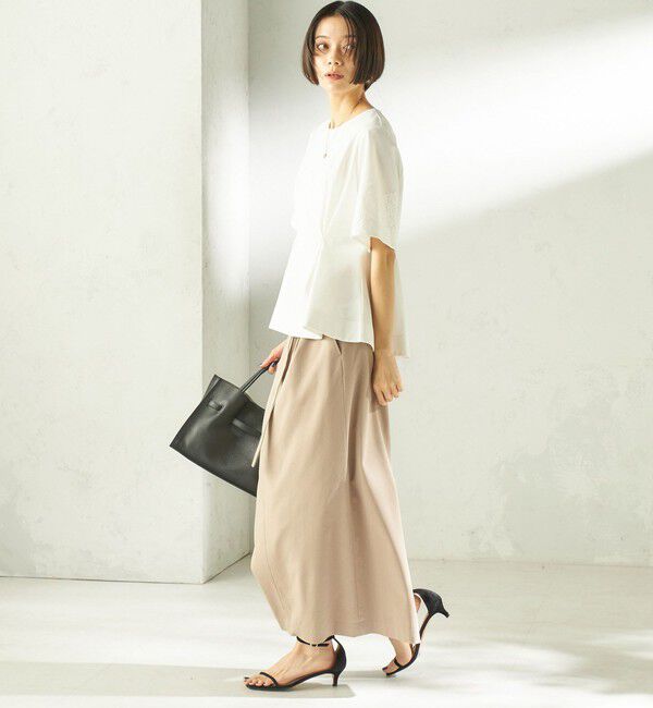 SHIPS for women「〈手洗い可能〉シルケット ポンチ レース コンビ プルオーバー」|Tシャツ・カットソー|