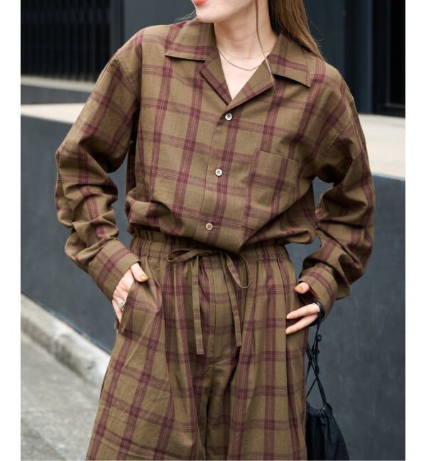 OUTDOOR PRODUCTS Usual Things「≪予約≫PLAIDパターンオープンカラーシャツ」|シャツ・ブラウス|