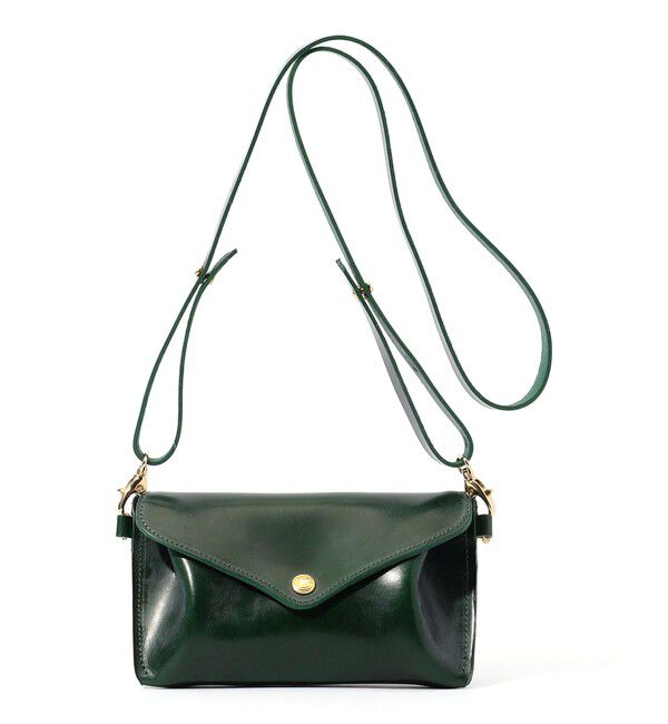 TOMORROWLAND GOODS「【別注】GLENROYAL MEDIUM PURSE WITH STRAP ブライドルレザー ショルダーミニバッグ」|ショルダー・メッセンジャー|55 グリーン