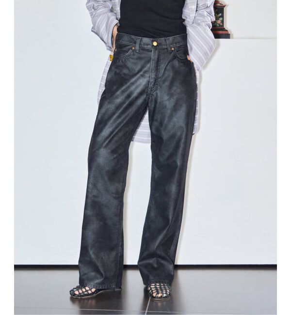  「LEE 別注 FAUX LEATHER パンツ」|その他|ブラック