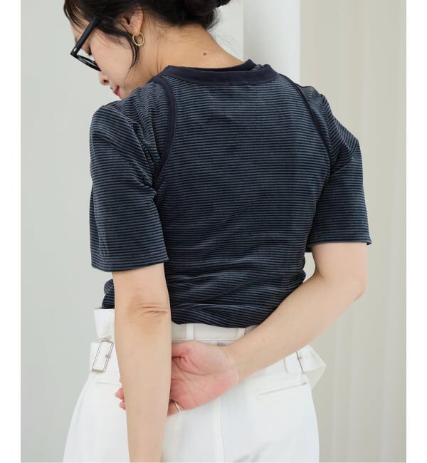 IENA LA BOUCLE「IENA LA BOUCLE ベロアボーダータンクトップ」|タンクトップ|