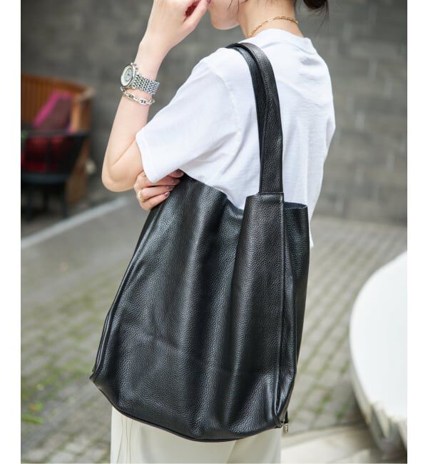  「《WEB限定》MILLELA FIRENZE/ミレッラ  BIG LEATHER TOTE」|トートバッグ|ブラック