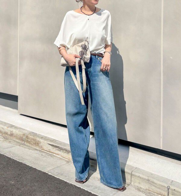 Rie Miller「《5サイズ展開》【RM denim】ルーズワイドデニム」|デニム|