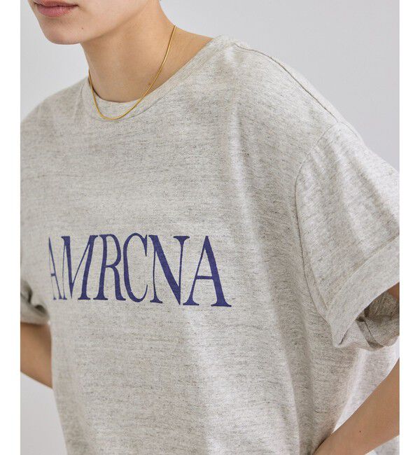 SALON adam et rope'「【Americana（アメリカーナ）】ラフィー丸胴 プリントT / センターロゴ」|Tシャツ・カットソー|