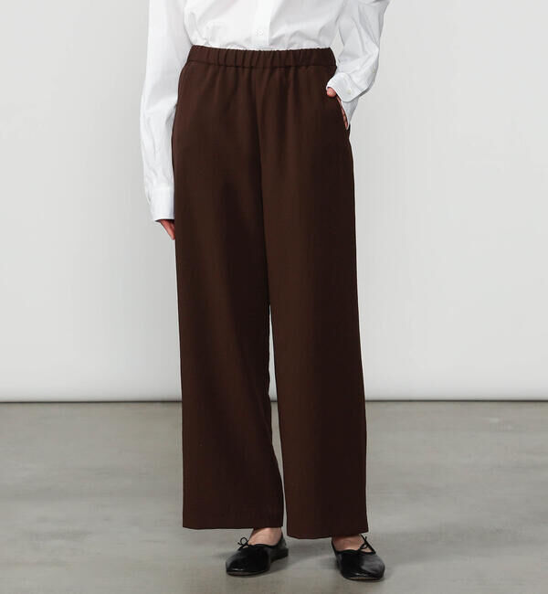 Morris & Sons「MORRIS & SONS | ポリエステルダブルクロス ワイドイージーパンツ WOMEN」|チノ|BROWN