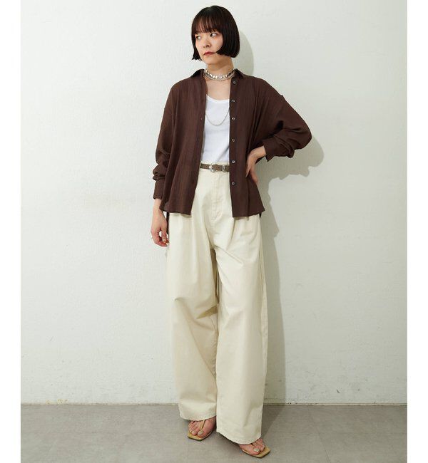  「《セットアップ対応/手洗い可》コットンガーゼシフォンシャツ」|シャツ・ブラウス|