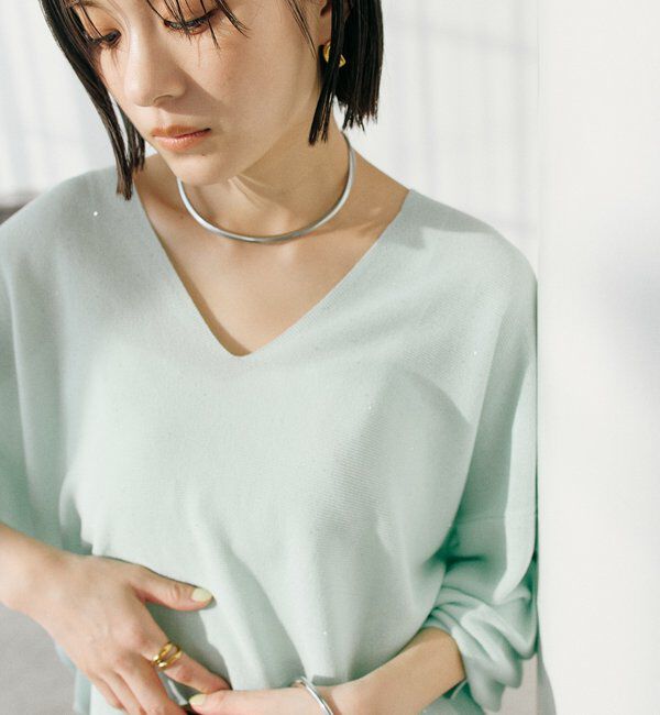 「【華やかな煌めき】ペーパースパングルニット」|ニット・セーター|