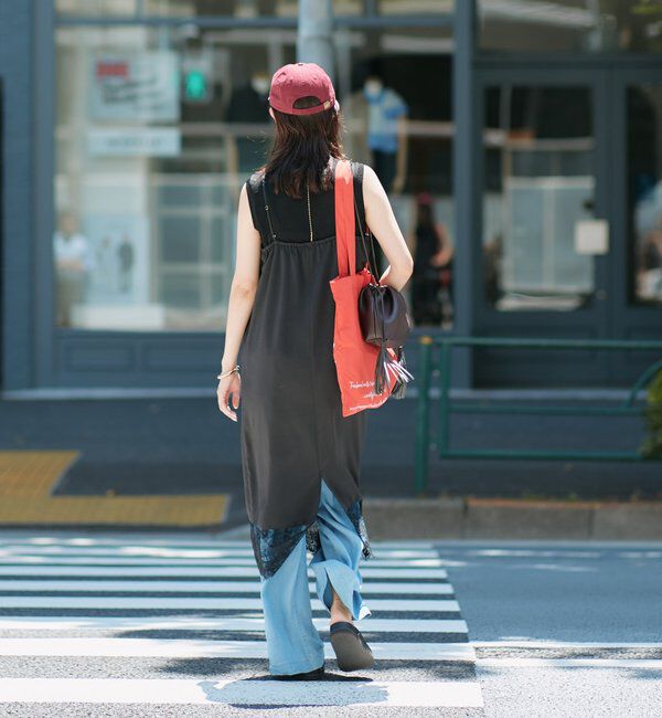  「予約【手洗い可/長さ調整可/トレンド感◎】レーストリムキャミワンピース」|ワンピース|