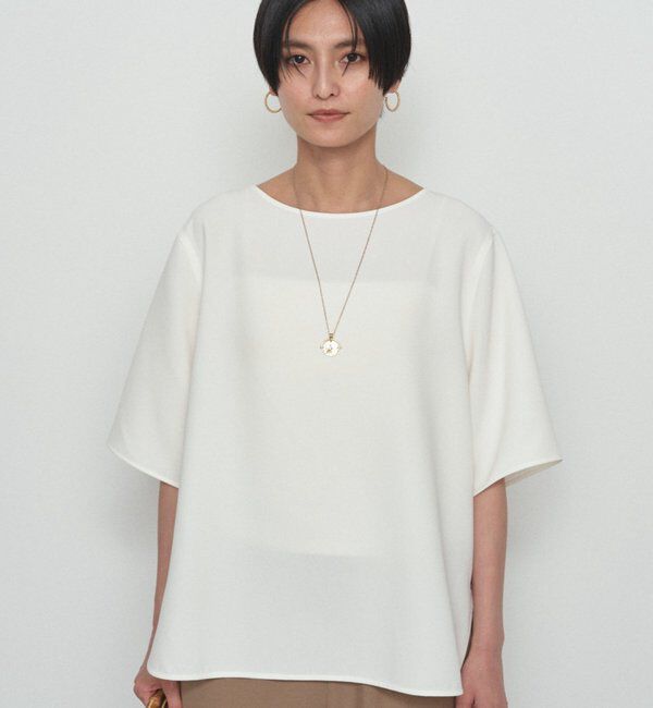  「《気楽に着られて上品に決まる/体型カバー》Tブラウス」|シャツ・ブラウス|オフホワイト