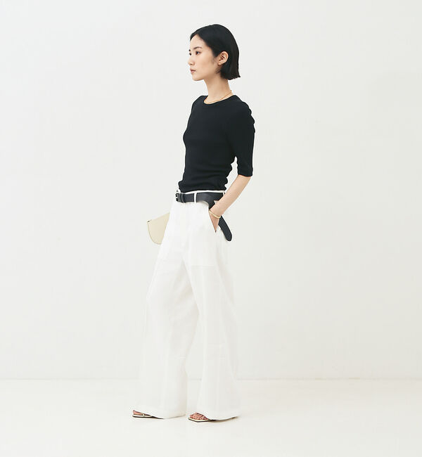 The Store by C' 「【COCUCA】ウォッシャブルシルクリブプルオーバー」|Tシャツ・カットソー|