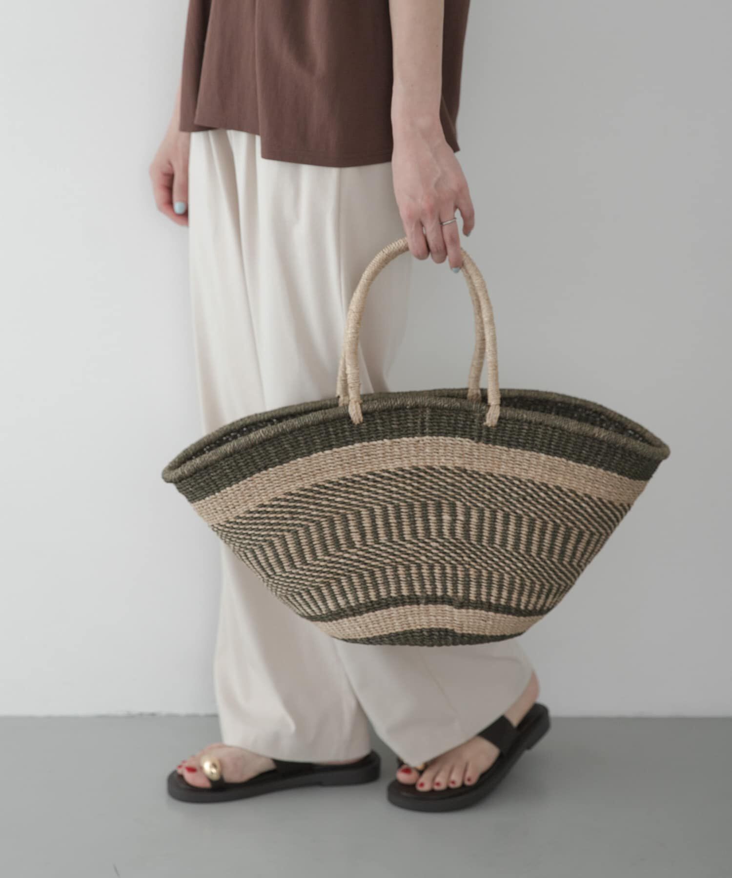 Sonny Label 「BAGMATI　アバカボーダーバッグ」|かごバッグ|ブラウン系その他