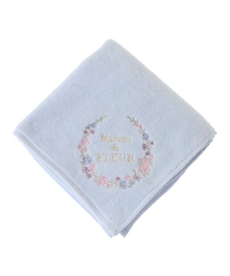 Maison de FLEUR「フラワーフレーム刺繍タオルハンカチ」|ハンカチ|