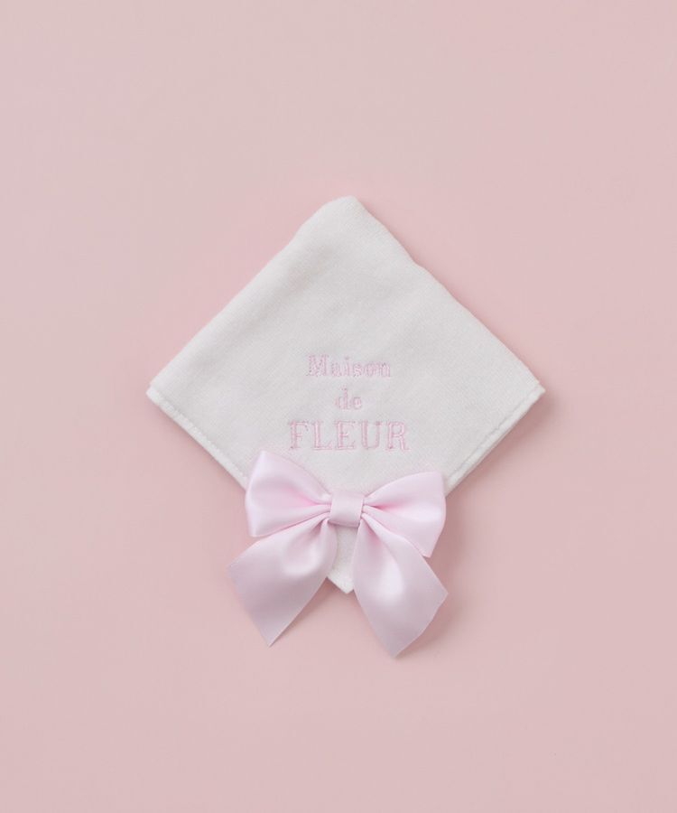 Maison de FLEUR「ビッグリボンタオルハンカチ」|ハンカチ|ピンク
