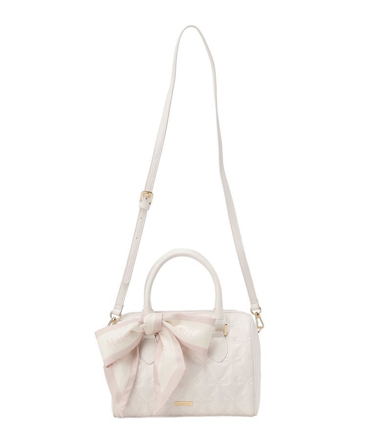 Maison de FLEUR「【スカーフ付き/2Way】リボンキルティング2Wayボストン」|ハンドバッグ|