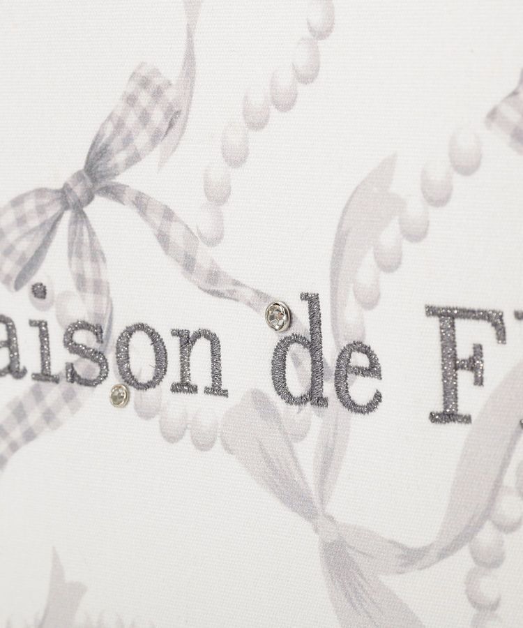 Maison de FLEUR「リボンパールプリントマルチポケットトートバッグ」|トートバッグ|
