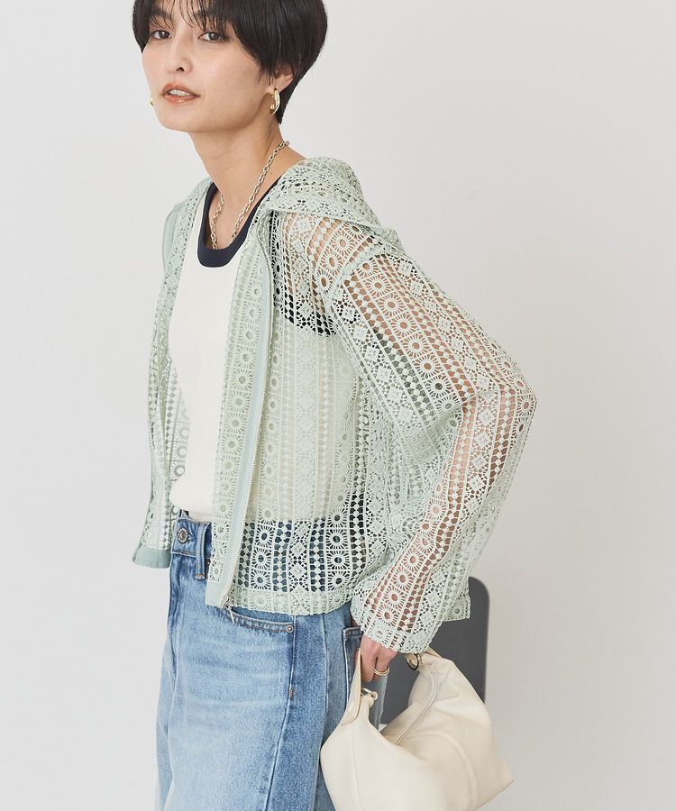 AMERICAN HOLIC「幾何学レースフードシャツ」|シャツ・ブラウス|Light Green