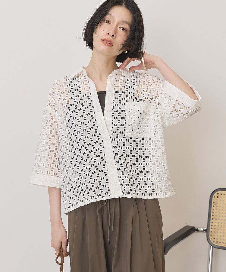 AMERICAN HOLIC「刺繍ショート半袖シャツ」|シャツ・ブラウス|